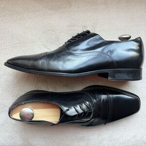Flag LTD Nappa Glove Noble Cap Toe Black Leather Dress Shoes Men 10.5 M Classic